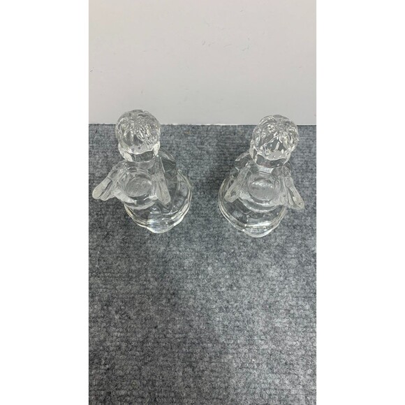 Set of 2 Angel Candle Holders Set 4.5” X 2.5” Glass - Picture 2 of 7